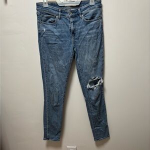 Levi's Blue Skinny Jeans with Distressed Knee